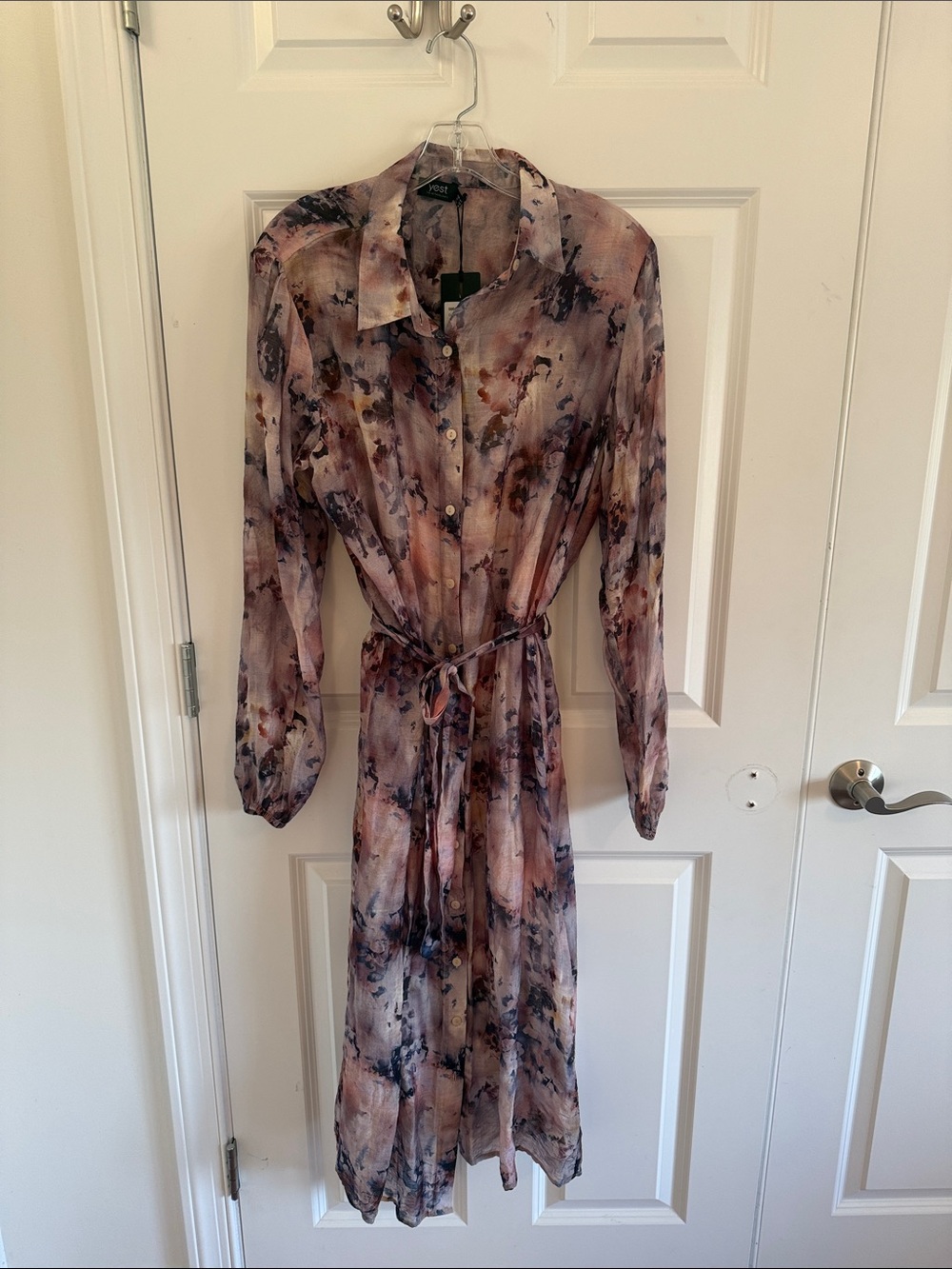 NWT Yest Corina Essentials Brown Floral Shirt Dress Size 8